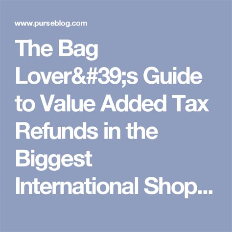 bag lovers uk vat refund.